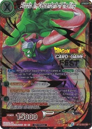 Piccolo Jr., Descendant of the King - BT12-004 - Super Rare (Card Game Fest 2022) available at 401 Games Canada