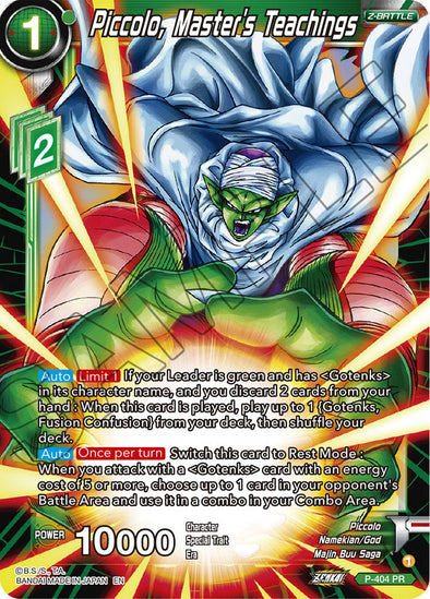 Piccolo, Master's Teachings (DBS-P-404) (Promotion) (Foil) available at 401 Games Canada