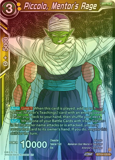 Piccolo, Mentor's Rage - BT19-125 - Rare (Foil) available at 401 Games Canada