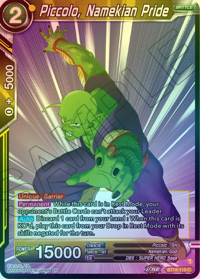 Piccolo, Namekian Pride - BT18-115 - Common (Foil) available at 401 Games Canada