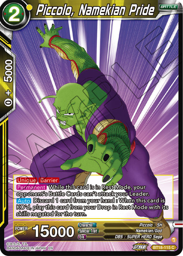 Piccolo, Namekian Pride - BT18-115 - Common available at 401 Games Canada