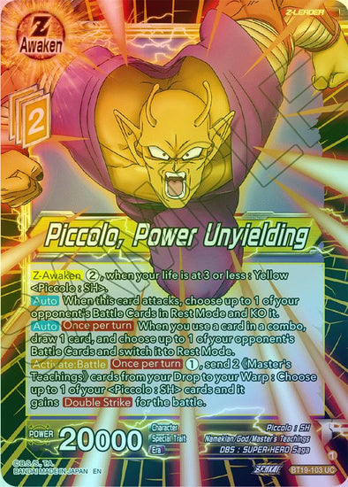 Piccolo, Power Unyielding - BT19-103 - Uncommon (Foil) available at 401 Games Canada