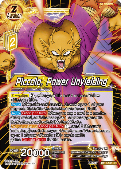 Piccolo, Power Unyielding - BT19-103 - Uncommon available at 401 Games Canada