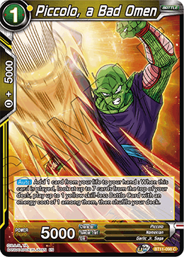 Piccolo, a Bad Omen - BT11-098 - Common (FOIL) (Reprint) available at 401 Games Canada