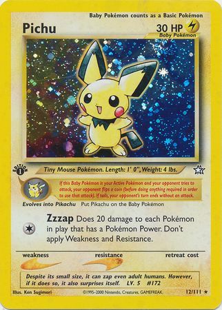 Pichu - 12/111 - Holo - 1st Edition available at 401 Games Canada