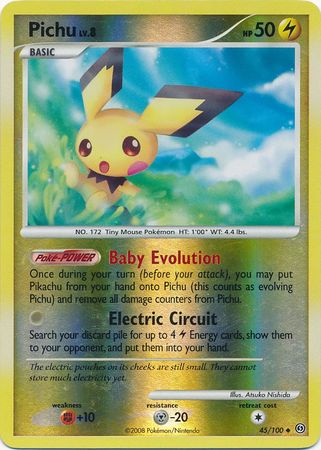 Pichu - 45/100 - Uncommon - Reverse Holo available at 401 Games Canada