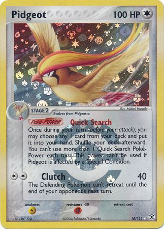 Pidgeot - 10/112 - Holo Rare - Reverse Holo available at 401 Games Canada