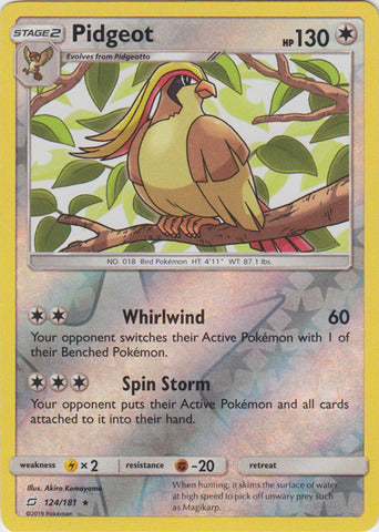 Pidgeot - 124/181 - Rare - Reverse Holo available at 401 Games Canada