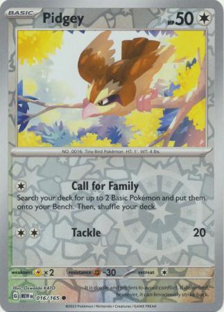 Pidgey - 016/165 - Common - Reverse Holo available at 401 Games Canada