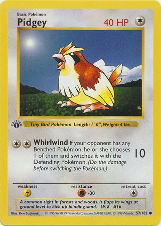 Pidgey - 57/102 - Common - 1st Edition available at 401 Games Canada