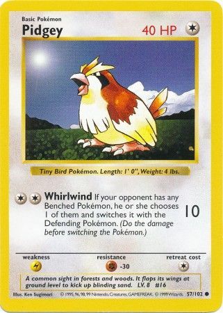 Pidgey - 57/102 - Common - Shadowless available at 401 Games Canada