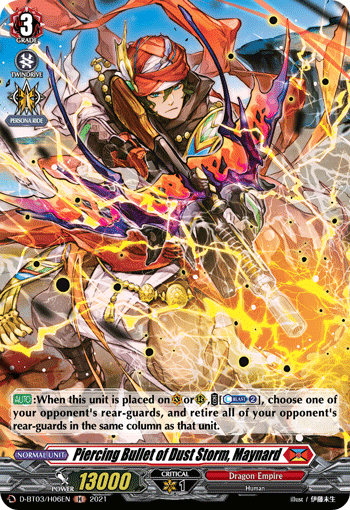 Piercing Bullet of Dust Storm, Maynard - D-BT03/H06 - Holo Rare available at 401 Games Canada