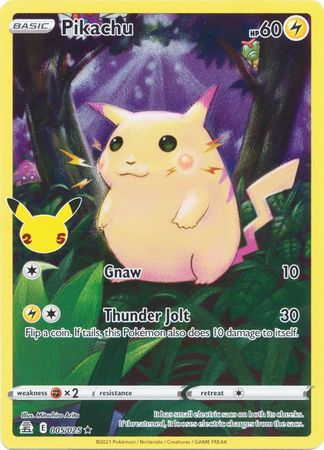 Pikachu - 005/025 - Full Art Holo Rare available at 401 Games Canada