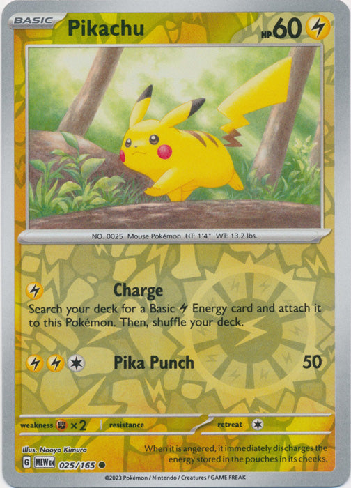 Pikachu - 025/165 - Common - Reverse Holo available at 401 Games Canada