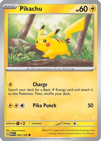 Pikachu - 025/165 - Common available at 401 Games Canada
