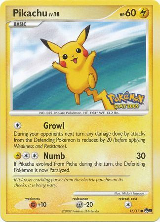 Pikachu - 15/17 - Promo (Pokemon Day 2009) available at 401 Games Canada