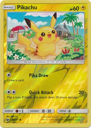 Pikachu - 30/111 - Common - Reverse Holo available at 401 Games Canada