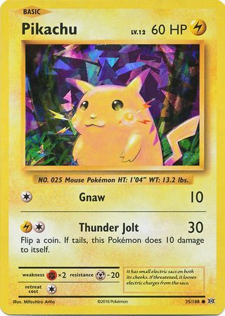 Pikachu - 35/108 - Shattered Holo Rare - Theme Deck Exclusive available at 401 Games Canada