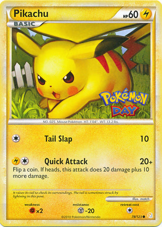 Pikachu - 78/123 - Promo (Pokemon Day 2010) available at 401 Games Canada