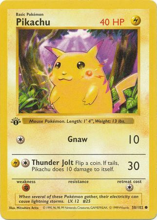 Pikachu (Red Cheeks) - 58/102 - Misprint - 1st Edition available at 401 Games Canada