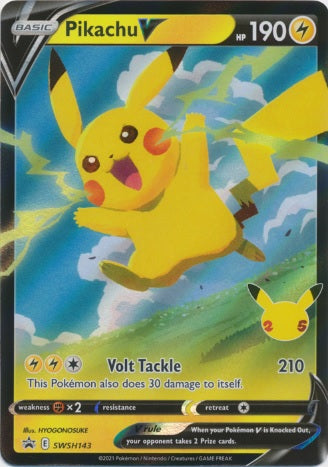 Pikachu V - SWSH143 - Promo available at 401 Games Canada