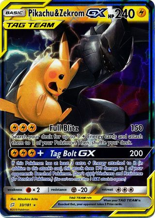 Pikachu & Zekrom GX - 33/181 - Ultra Rare available at 401 Games Canada