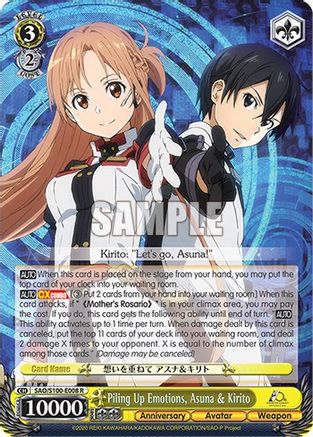 Piling Up Emotions, Asuna & Kirito - SAO/S100-E008 - Rare available at 401 Games Canada