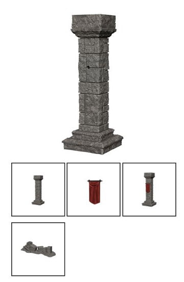 Pillars and Banners - Wizkids Deep Cuts Unpainted Minis available at 401 Games Canada