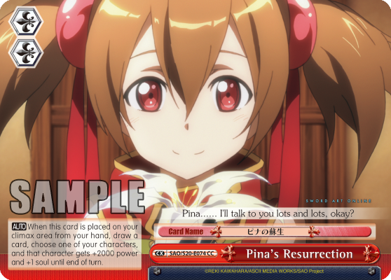 Pina's Resurrection - SAO/S20-E074 - Climax Common available at 401 Games Canada