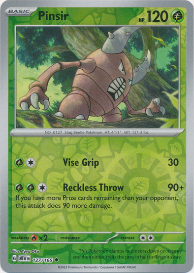 Pinsir - 127/165 - Uncommon - Reverse Holo available at 401 Games Canada