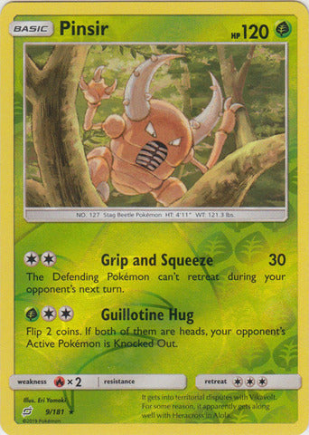 Pinsir - 9/181 - Rare - Reverse Holo available at 401 Games Canada