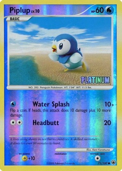 Piplup - 71/100 - Reverse Holo BK Promo available at 401 Games Canada