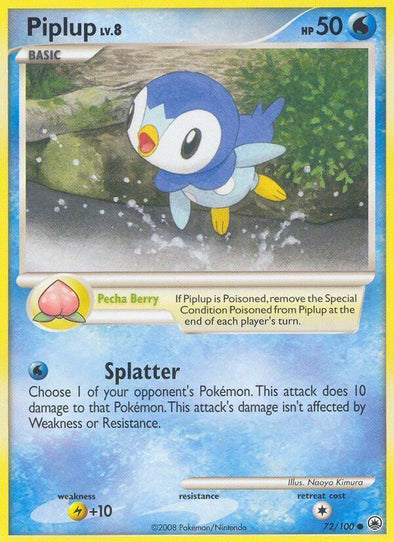 Piplup - 72/100 - Common available at 401 Games Canada