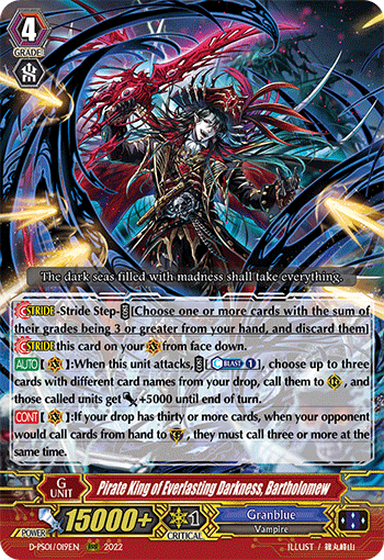 Pirate King of Everlasting Darkness, Bartholomew - D-PS01/019 - Triple Rare available at 401 Games Canada