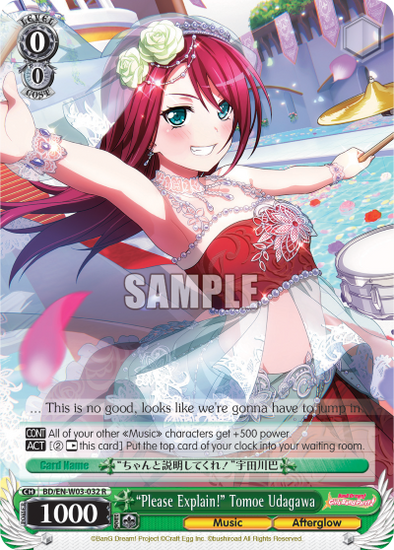 "Please Explain!" Tomoe Udagawa - BD/EN-W03-032 - Rare available at 401 Games Canada