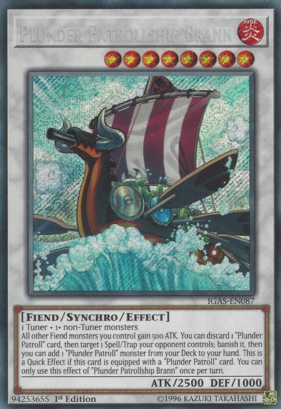 Plunder Patrollship Brann - IGAS-EN087 - Secret Rare - 1st Edition available at 401 Games Canada