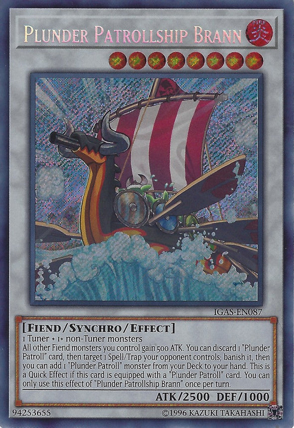 Plunder Patrollship Brann - IGAS-EN087 - Secret Rare - Unlimited available at 401 Games Canada