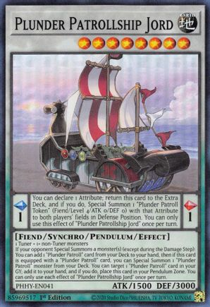 Plunder Patrollship Jord - PHHY-EN041 - Super Rare - 1st Edition available at 401 Games Canada