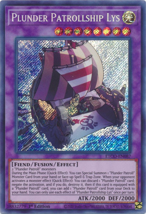 Plunder Patrollship Lys - ETCO-EN087 - Secret Rare - 1st Edition available at 401 Games Canada