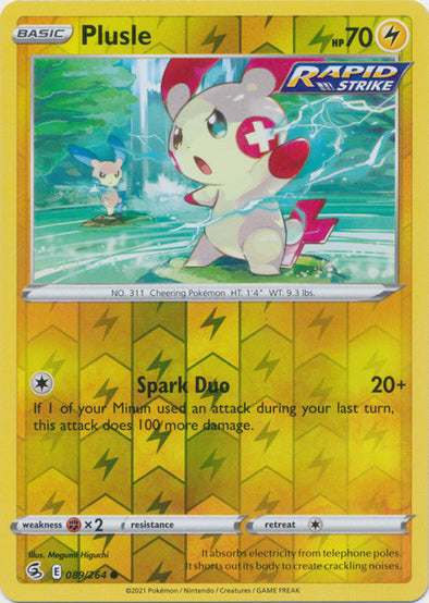 Plusle - 089/264 - Common - Reverse Holo available at 401 Games Canada