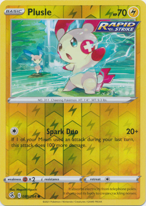 Plusle - 089/264 - Common - Reverse Holo available at 401 Games Canada