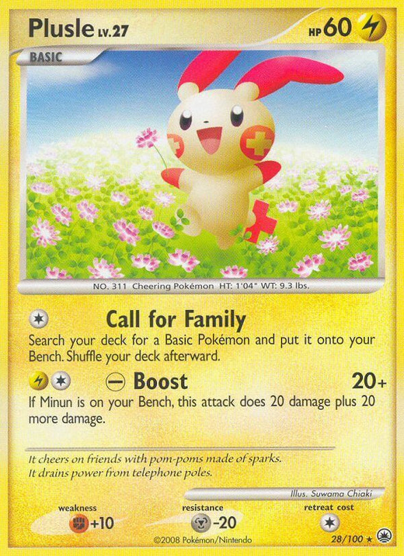 Plusle - 28/100 - Rare available at 401 Games Canada