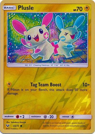 Plusle - 33/73 - Common - Reverse Holo available at 401 Games Canada