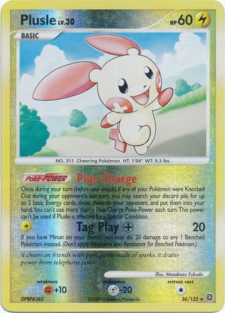 Plusle - 36/132 - Rare - Reverse Holo available at 401 Games Canada