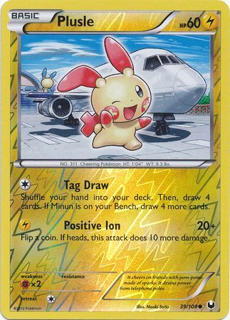 Plusle - 39/108 - Common - Reverse Holo available at 401 Games Canada