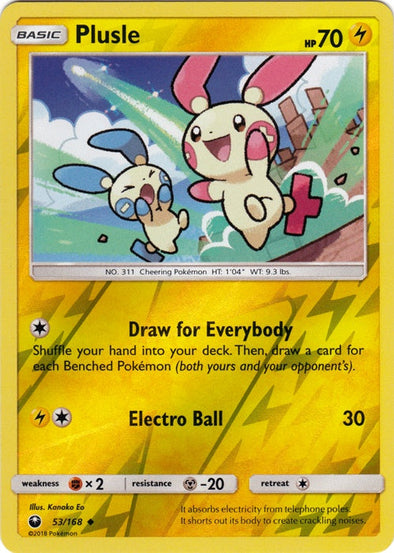 Plusle - 53/168 - Uncommon - Reverse Holo available at 401 Games Canada