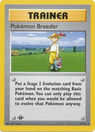 Pokemon Breeder - 76/102 - Rare - 1st Edition available at 401 Games Canada