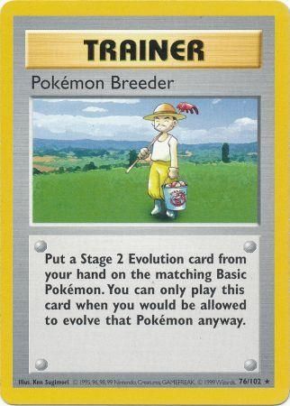 Pokemon Breeder - 76/102 - Rare - Shadowless available at 401 Games Canada