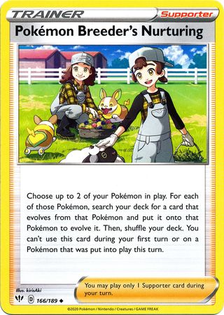 Pokemon Breeder's Nurturing - 166/189 - Uncommon available at 401 Games Canada