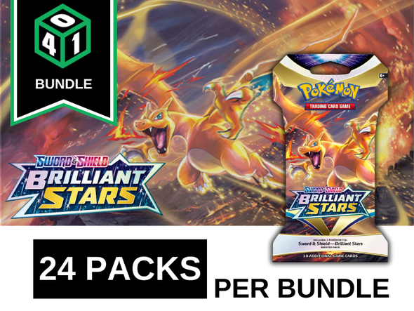 Pokemon - Brilliant Stars - Sleeved Booster Pack - 24 Pack Bundle